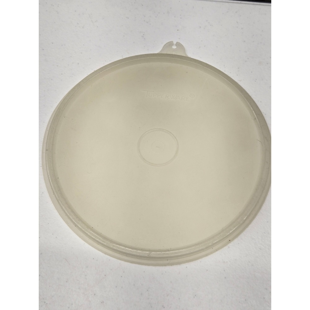 Tupperware Replacement Lid 227-24 Sheer White Frosted Round Seal 6.5 in Vintage